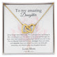 To My Daughter - Braver than you believe - Interlocking Hearts Necklace [PERSONALIZED]