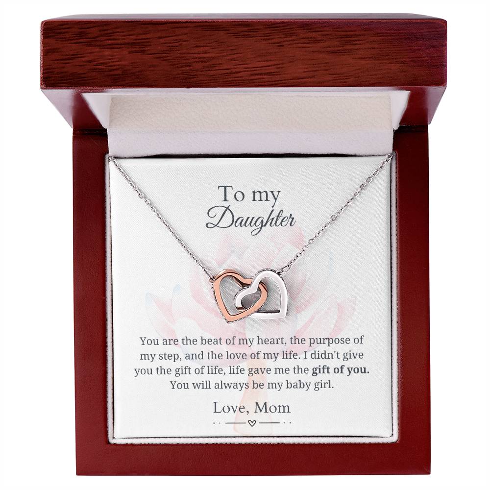 To My Daughter - Gift of You - Interlocking Hearts Necklace