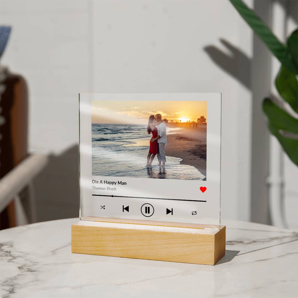 Personalized Music Plaque - Acrylic with LED lights